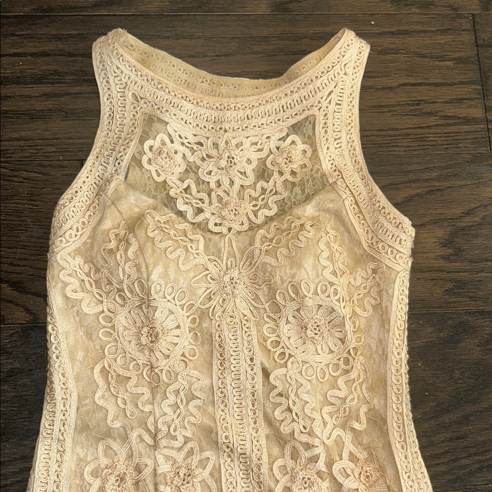 Sue Wong Cream Lace Dress - Picture 7 of 8